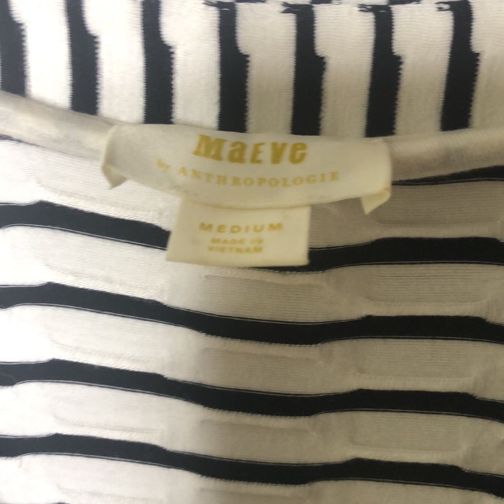 Anthropologie Maeve Striped Faux Wrap Midi-Dress size Medium - Picture 5 of 11